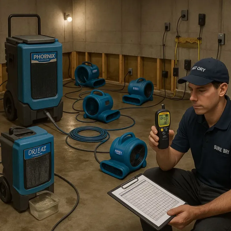 Structural Drying and Dehumidification process in Palos Park, IL